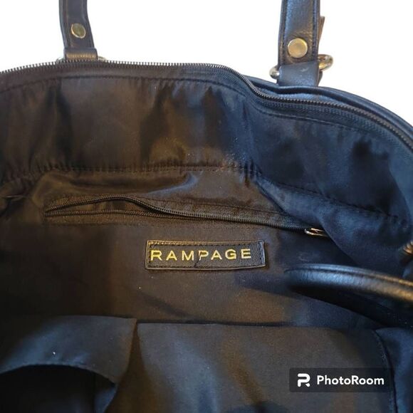 Rampage Faux Leather Black Quilted Tote - Picture 5 of 12